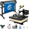5 σε 1 θερμική πρέσα 15&quot;x15&quot; Καπάκι μεταφοράς 53&quot; Vinyl Cutter Plotter Κοπή 3 λεπίδων