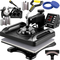 VEVOR Heat Press Machine 12 x 15 Inch 8 in 1 Heat Press 360° Swing Away Black Heat Press 1000W Μηχάνημα εκτύπωσης πουκάμισου 8 σε 1 Θέρμανση διπλού σωλήνος για πιάτα DIY Καπάκι κούπες