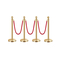 VEVOR 4 τμχ Gold Stanchion Post 3 Red Velvet Ropes Sand Injection Hollow Base
