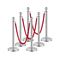 VEVOR 6 τμχ Silver Stanchion Post 3 Red Velvet Ropes Sand Injection Hollow Base