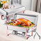 VEVOR 8 Qt 2 Pack Ορθογώνιο σετ μπουφέ πιάτων πλήρους μεγέθους από ανοξείδωτο χάλυβα