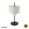 GloboStar® MARIGOLD 02227 Μοντέρνο Επιτραπέζιο Φωτιστικό Τρίφωτο 3 x E27 AC220-240V IP20 - Φ36 x Υ70cm - Μαύρο Μεταλλικό με Λευκό Μπεζ Καπέλο