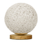 GloboStar® OCEANA 01417 Boho Επιτραπέζιο Φωτιστικό Πορτατίφ Μονόφωτο Λευκό Ξύλινο Ψάθινο Rattan Φ20 x Υ22cm