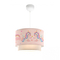 GloboStar® PONY 204-0016 Παιδικό Κρεμαστό Φωτιστικό Φιγούρα Μονόφωτο 1 x E27 IP20 Ροζ Ύφασμα - Μ30 x Π30 x Υ70cm