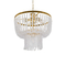 GloboStar® CRYSTAL 203-0028 Κλασικό Κρεμαστό Φωτιστικό Κρύσταλλα Τρίφωτο 3 x E27 IP20 Χρυσό Μέταλλο με Διάφανο Κρύσταλλο - Μ41 x Π41 x Υ40cm