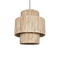 GloboStar® SALTO 203-0037 Boho Κρεμαστό Φωτιστικό Καπέλο Μονόφωτο 1 x E27 IP20 Μπέζ Σχοινί - M40 x Π40 x Υ42cm