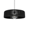 GloboStar® KYCLOS 203-0046 Boho Κρεμαστό Φωτιστικό Καπέλο Μονόφωτο 1 x E27 IP20 Μαύρο Rattan - M55 x Π55 x Υ20cm