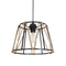 GloboStar® JUTE 203-0090 Μοντέρνο Κρεμαστό Φωτιστικό Σχοινί Μονόφωτο 1 x E27 IP20 Μαύρο Πλαστικό με Μπεζ Σχοινί - Μ30 x Π30 x Υ23cm