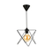 GloboStar® PATRICK 204-0109 Μοντέρνο Κρεμαστό Φωτιστικό Πλέγμα Μονόφωτο 1 x E27 IP20 Μαύρο Μέταλλο - Μ25 x Π25 x Υ55cm