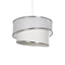 GloboStar® SONIA 203-0115 Μοντέρνο Κρεμαστό Φωτιστικό Καπέλο Μονόφωτο 1 x E27 IP20 Λευκό Ύφασμα με Ασημί Λεπτομέρεια -Μ30 x Π30 x Υ90 cm