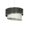GloboStar® SONIA 203-0116 Μοντέρνο Κρεμαστό Φωτιστικό Καπέλο Μονόφωτο 1 x E27 IP20 Σκούρο Γκρι & Λευκό Ύφασμα με Ασημί Λεπτομέρεια - Μ30 x Π30 x Υ90 cm