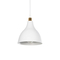 GloboStar® RADE 203-0125 Μοντέρνο Κρεμαστό Φωτιστικό Καμπάνα Μονόφωτο 1 x E27 IP20 Λευκό με Χρυσό Πλαστικό - Μ17.5 x Π17.5 x Υ56cm