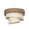 GloboStar® SIERA 203-0169 Μοντέρνο Κρεμαστό Φωτιστικό Καπέλο Μονόφωτο 1 x E27 IP20 Καφέ & Σκούρο Μπεζ Ύφασμα - Μ38 x Π38 x Υ95cm