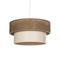 GloboStar® LIVI 203-0175 Μοντέρνο Κρεμαστό Φωτιστικό Καπέλο Μονόφωτο 1 x E27 IP20 Σκούρο Καφέ & Λευκό Ύφασμα - Μ38 x Π38 x Υ95cm