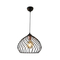 GloboStar® STARLA 201-0013 Vintage Κρεμαστό Φωτιστικό Πλέγμα Μονόφωτο 1 x E27 IP20 Μαύρο & Χάλκινο Μέταλλο - Μ28 x Π28 x Υ70cm