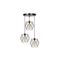 GloboStar® DAZLA 201-0024 Vintage Κρεμαστό Φωτιστικό Πλέγμα Τρίφωτο 3 x E27 IP20 Μαύρο Μέταλλο - Μ32 x Π32 x Υ70cm