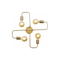 GloboStar® MOORNA 201-0065 Vintage Οροφής Πλέγμα Πολύφωτο 4 x E27 IP20 Χρυσό Μέταλλο - Μ50 x Π50 x Υ15cm