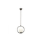 GloboStar® CIRCLE 201-0075 Vintage Κρεμαστό Φωτιστικό  Μονόφωτο Μπάλα  1 x E27 IP20 Μαύρο Μέταλλο με Γαλακτερό Γυαλί - Μ20 x Π25 x Υ70cm