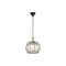 GloboStar® LUCERO 201-0078 Vintage Κρεμαστό Φωτιστικό Πλέγμα Μονόφωτο 1 x E27 IP20 Μαύρο και Χρυσό Μέταλλο με Διάφανο Κρύσταλλο - Μ16 x Π16 x Υ70cm