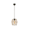 GloboStar® SOLON 201-0088 Vintage Κρεμαστό Φωτιστικό Πλέγμα Μονόφωτο 1 x E27 IP20 Μαύρο Μέταλλο με Μπεζ Σχοινί -  Μ22 x Π22 x Υ86cm