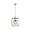 GloboStar® FLAMIA 201-0099 Vintage Κρεμαστό Φωτιστικό Πλέγμα Μονόφωτο 1 x E27 IP20 Μαύρο Μέταλλο - Μ25 x Π25 x Υ80cm