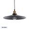 GloboStar® CARAVEL 01042 Vintage Κρεμαστό Φωτιστικό Καμπάνα Μονόφωτο 1 x E27 IP20 Μαύρο & Χρυσό Μέταλλο - Μ36 x Π36 x Υ10cm