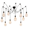GloboStar® WIRED 01173 Vintage Κρεμαστό Φωτιστικό Πλέγμα Πολύφωτο 10 x E27 Μαύρο Μέταλλο με Μαύρο Πλαστικό - 200cm