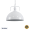 GloboStar® LARKIN 01174 Vintage Κρεμαστό Φωτιστικό Καμπάνα Μονόφωτο 1 x E27 IP20 Λευκό Μέταλλο - Μ30 x Π30 x Y28cm