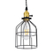 GloboStar® GALOT 01179 Vintage Κρεμαστό Φωτιστικό Πλέγμα Μονόφωτο 1 x E27 IP20 Μαύρο & Χρυσό Μέταλλο - Μ13.5 x Π13.5 x Y16cm