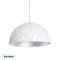 GloboStar® CHIME 01030 Μοντέρνο Κρεμαστό Φωτιστικό Καμπάνα Μονόφωτο 1 x E27 IP20 Λευκό Μέταλλο - Μ30 x Π30 x Υ16cm