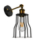 GloboStar® CATEL 01054 Vintage Επιτοίχιο Φωτιστικό Απλίκα Μονόφωτο 1 x E27 IP20 Μαύρο & Χρυσό Μέταλλο - Μ26 x Π15 x Υ30cm