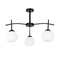 GloboStar® LUNA 01087 Μοντέρνο Φωτιστικό Οροφής Καμπάνα Τριφωτο 3 x E27 IP20 Μαύρο Μέταλλο με Λευκό Γυαλί - Μ45 x Π45 x Υ40cm
