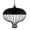 GloboStar® SOBRINO 01108 Vintage Κρεμαστό Φωτιστικό Πλέγμα Μονόφωτο 1 x E27 IP20 Μαύρο Μέταλλο - Μ46 x Π46 x Υ50cm