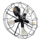 GloboStar® FAN 01163 Vintage Επιτοίχιο Φωτιστικό Απλίκα Πολύφωτο 5 x E27 IP20 Μαύρο Μέταλλο - Μ22 x Π46 x Υ46cm