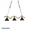 GloboStar® TYMEN 01189 Vintage Κρεμαστό Φωτιστικό Καμπάνα Τρίφωτο 3 x E27 IP20 Μαύρο Μέταλλο με Μπεζ Σχοινί - Μ85 x Π18.5 x Υ20cm