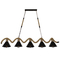 GloboStar® TYMEN 01190 Vintage Κρεμαστό Φωτιστικό Καμπάνα Πολύφωτο 5 x E27 IP20 Μαύρο Μέταλλο με Μπεζ Σχοινί - Μ150 x Π22 x Υ23cm