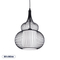 GloboStar® REA 01199 Μοντέρνο Κρεμαστό Φωτιστικό Πλέγμα Μονόφωτο 1 x E27 IP20 Μαύρο Μέταλλο με Λευκό Ύφασμα - Μ31 x Π31 x Υ42cm