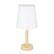 GloboStar® NAPHIE 01208 Κλασικό Επιτραπέζιο Φωτιστικό Πορτατίφ Μονόφωτο 1 x E27 Ξύλινο με Λευκό Καπέλο Φ21 x Υ42cm