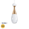 GloboStar® JADORE 01232 Μοντέρνο Κρεμαστό Φωτιστικό Ανάρτηση LED 5W 400lm 120°AC 220-240V IP20 Θερμό Λευκό 3000K Χάλκινο Μέταλλο με Διάφανο Γυαλί - Μ8 x Π8 x Υ26cm - 2 Χρόνια Εγγύηση