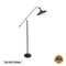 GloboStar® SILENE 01243 Vintage Επιδαπέδιο Φωτιστικό Μονόφωτο 1 x E27 IP20 Μαύρο & Χρυσό Μέταλλο - Μ30 x Π30 x Υ194cm