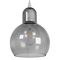GloboStar® BOSSANOVA 01313 Μοντέρνο Κρεμαστό Φωτιστικό Ανάρτηση Μονόφωτο 1 x E27 IP20 Γκρι Γυαλί - Μ18 x Π18 x Υ23cm