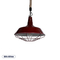 GloboStar® CRANE 01410 Vintage Κρεμαστό Φωτιστικό Μονόφωτο Καμπάνα 1 x E27 IP20 Μπορντό Κόκκινο & Λευκό Μεταλλο με Μπεζ Σχοινί - Μ36 x Π36 x Y31cm