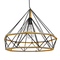 GloboStar® FLUTED 01422 Vintage Κρεμαστό Φωτιστικό Πλέγμα Μονόφωτο 1 x E27 IP20 Μαύρο Μέταλλο με Μπεζ Σχοινί - Μ50 x Π50 x Y44cm