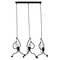 GloboStar® LITTLE MAN 00980 Μοντέρνο Κρεμαστό Φωτιστικό Φιγούρα Τρίφωτο 3 x E27 IP20 Μαύρο Μέταλλο - Μ70 x Π10 x Υ105cm