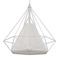 GloboStar® KAIRI 01619 Μοντέρνο Κρεμαστό Φωτιστικό Πλέγμα Μονόφωτο 1 x E27 IP20 Λευκό Μέταλλο με Λευκό Ύφασμα - Μ38 x Π38 x Υ39cm