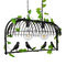 GloboStar® NEST 01643 Vintage Κρεμαστό Φωτιστικό Φιγούρα Δίφωτο 2 x E27 IP20 Μαύρο Μέταλλο με Πράσινο Πλαστικό - Μ73.6 x Π37.5 x Y38cm