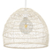GloboStar® MALIBU 00968 Boho Κρεμαστό Φωτιστικό Πλέγμα Μονόφωτο 1 x E27 IP20 Μπεζ Ξύλο - Μ40 x Π40 x Υ35cm