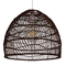 GloboStar® MALIBU 00970 Boho Κρεμαστό Φωτιστικό Πλέγμα Μονόφωτο 1 x E27 IP20 Καφέ Ξύλο - Μ40 x Π40 x Υ35cm