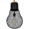 GloboStar® URBAN 01522 Vintage Κρεμαστό Φωτιστικό Πλέγμα Μονόφωτο 1 x E27 IP20 Μαύρο Μέταλλο με Μπεζ Σχοινί - Μ28 x Π28 x Υ40cm