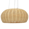 GloboStar® DE LA MER 01624 Boho Κρεμαστό Φωτιστικό Καμπάνα Τρίφωτο 3 x E27 IP20 Μπεζ Ξύλο - Μ45 x Π45 x Υ24cm